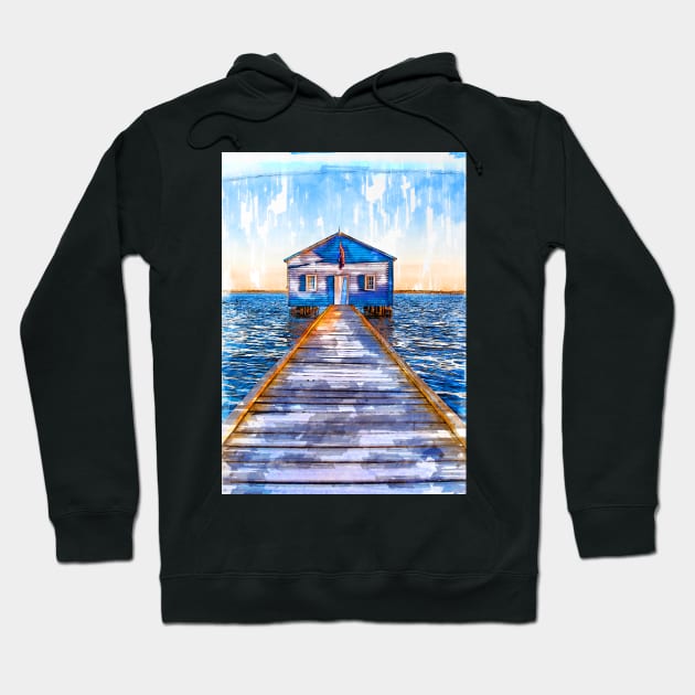 Lake Jetty To Cabin USA Hoodie by ColortrixArt